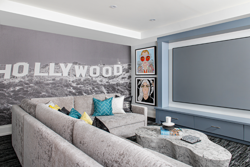 finished basement media room 
